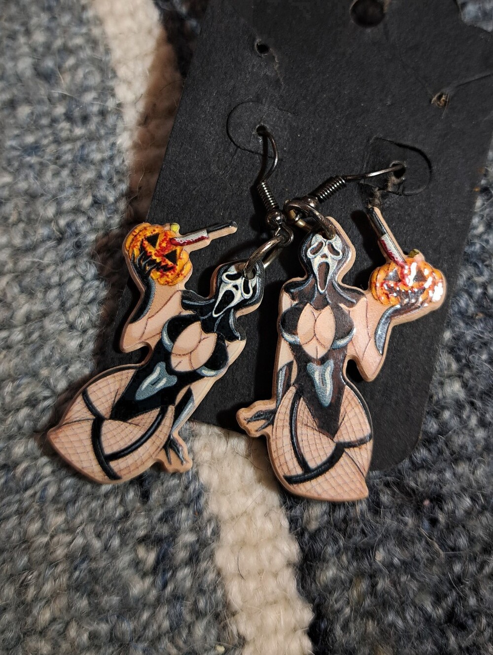 Halloween Scream Earrings Pumpkin Knife Horror Sexy Pinup Ghostface